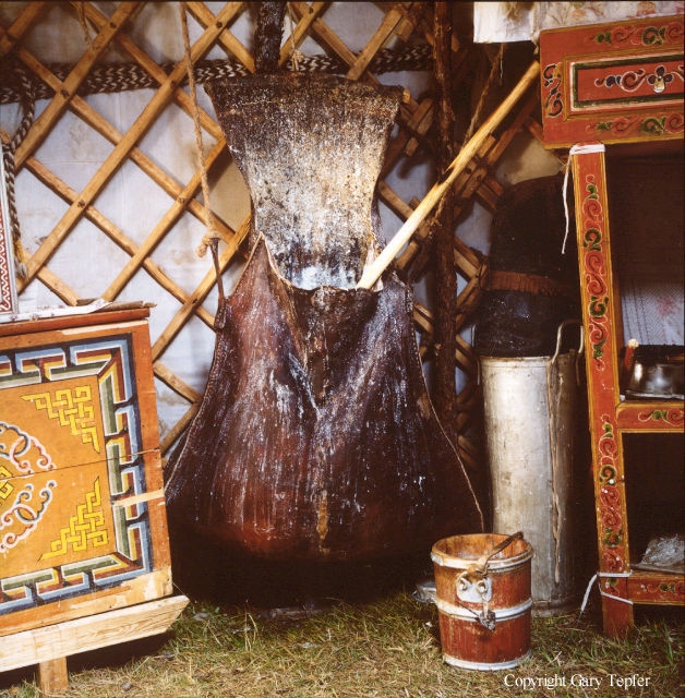 Ger Interior with Kumis Bag
