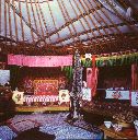 Yurt Interior with snow leopard skin