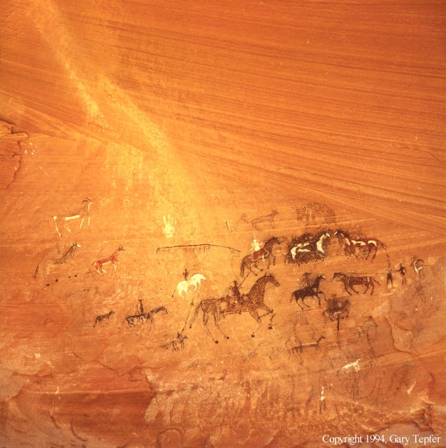 Pictographs at Blue Bull, Canyon del Muato