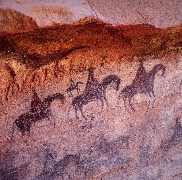 Spanish Riders Pictograph, Charcol Cliffs, Canyon Del Murto